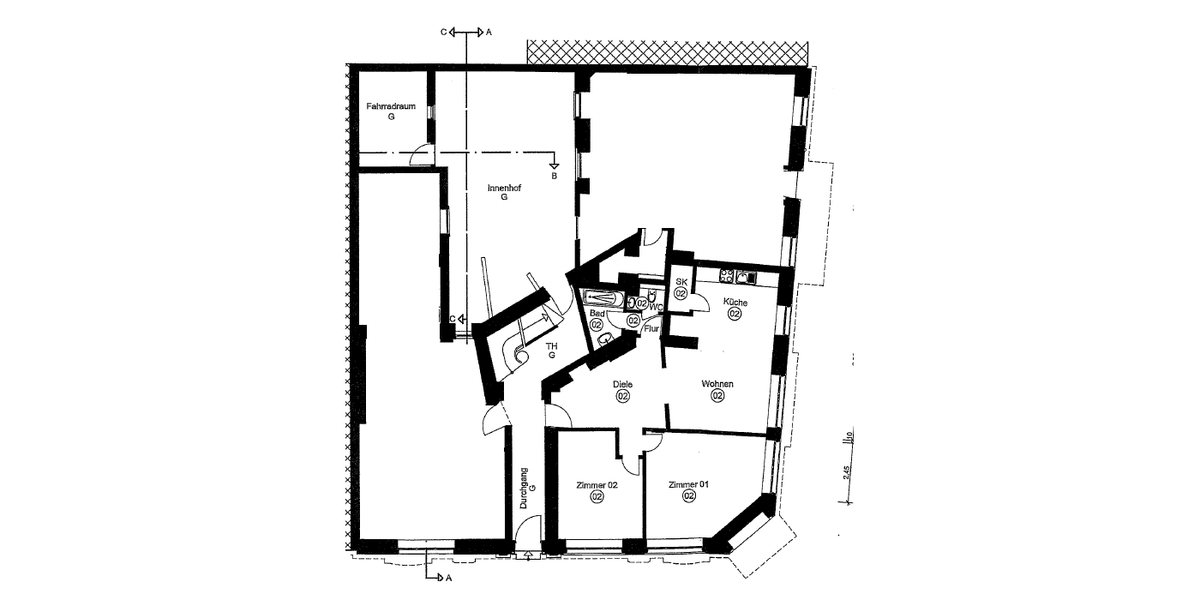 Grundriss original Wohnung 2