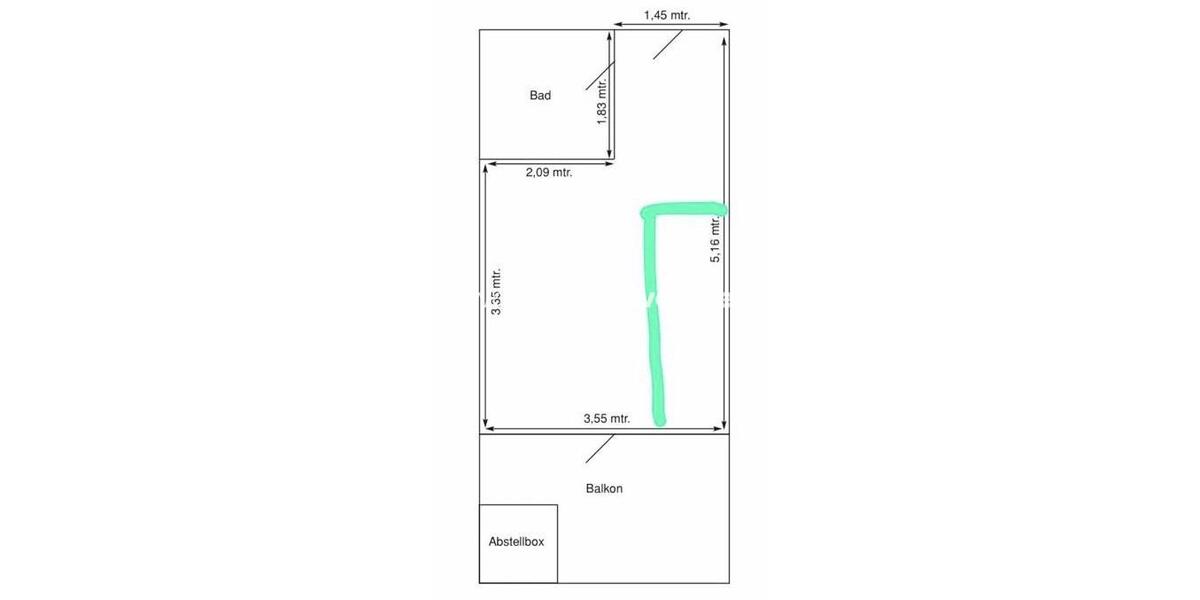 Etagenwohnung Köln Innenstadt - 1 Zimmer, 21 m&sup2;, 342&euro; | Angebot:24541374